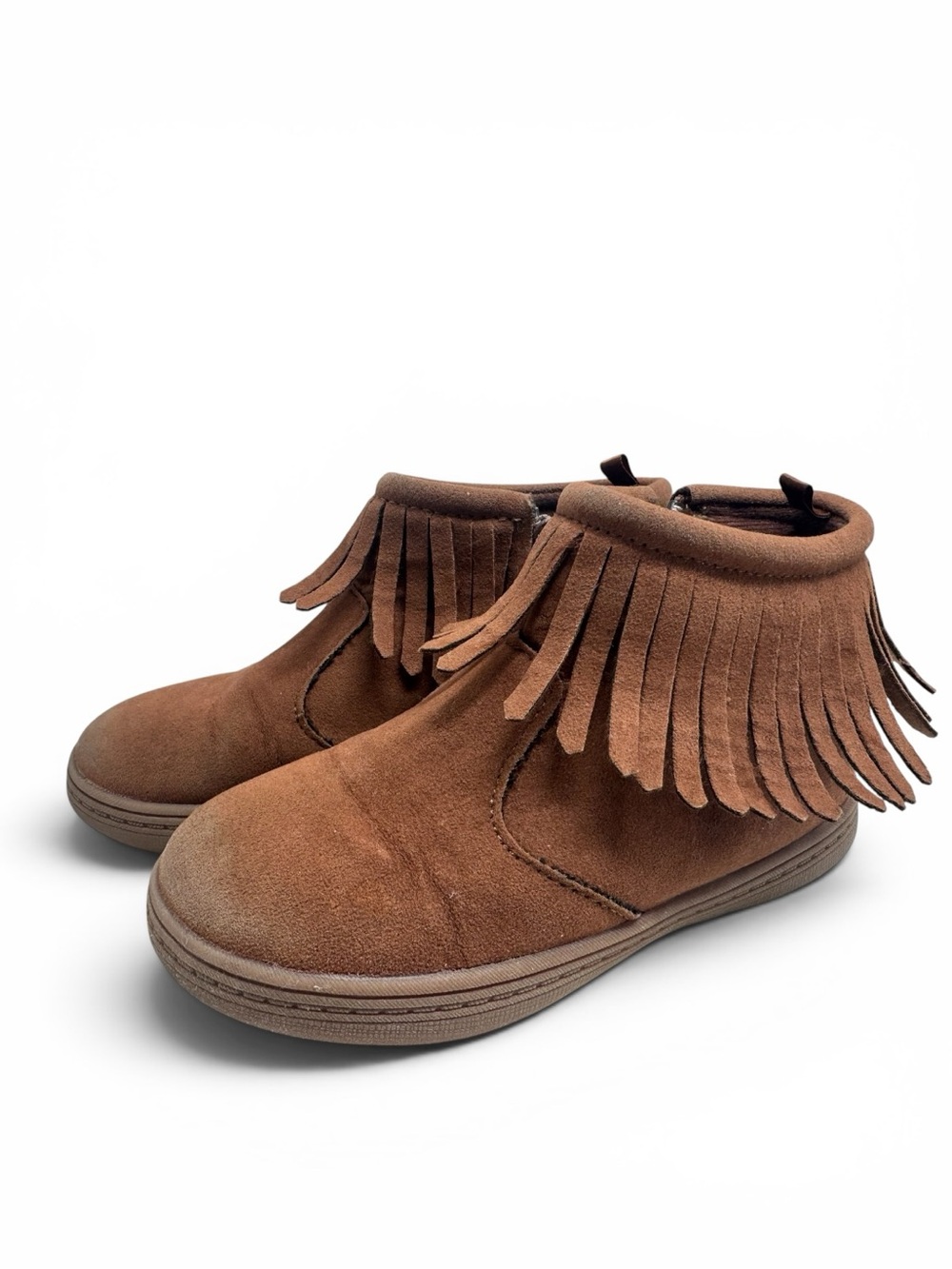 Carter’s Hena Brown Fringe Mocassin Boots Toddler Size 11 Suede Western Boho EUC